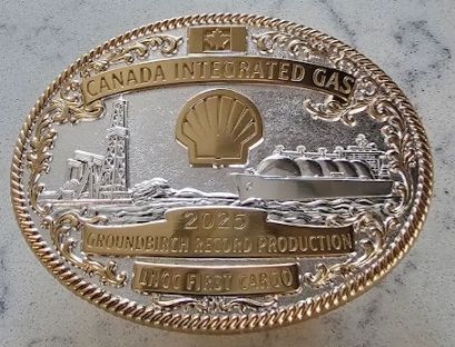 Custom Belt Buckles of Outstanding Quality | 8 Canada Integrated Gas - Groundbirch Record Production 2-Tone Buckle