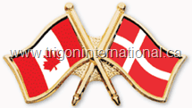 Canada-Denmark Crossed Flag Lapel Pins