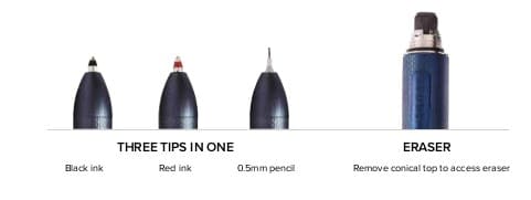 Tech2 & Tech3 Ballpens with Stylus, by Cross | 6 3 tips in 1