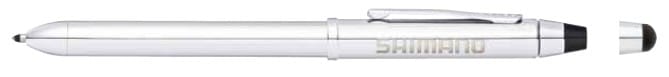 Tech2 & Tech3 Ballpens with Stylus, by Cross | 7 Tech 3 Lustrous Chrome Multi-function pen with Shamano logo