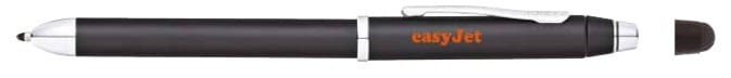 Tech2 & Tech3 Ballpens with Stylus, by Cross | 8 Cross Tech 3 Satin Black Pen with easyJet Logo
